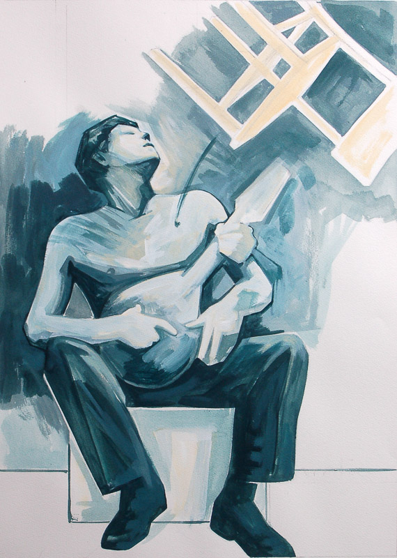 Guitar Player - acryl on paper 2015