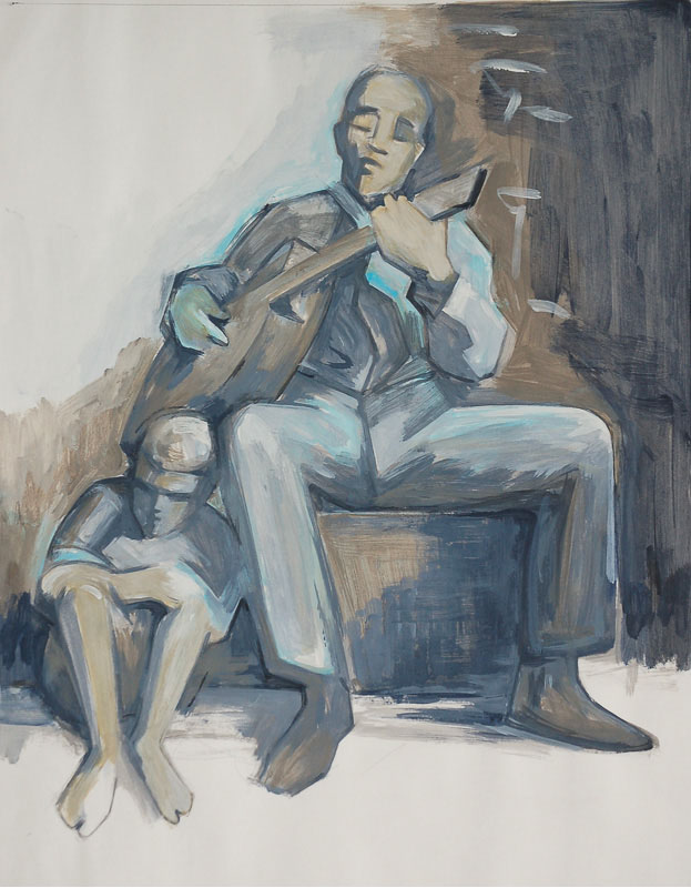 Guitar-player 1 - acryl on paper  2015