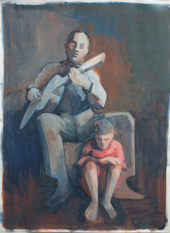 Guitar Player with Child - acryl on paper   2015