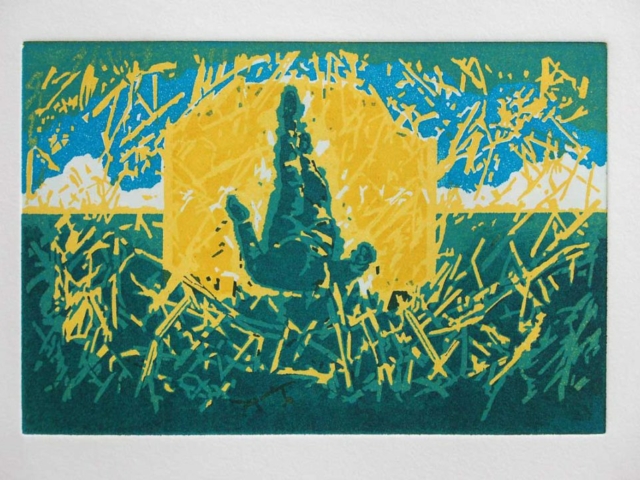 Vallen in gras uit de serie Buiten - 1984    12,5x19